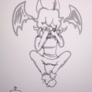 Gray Bat-Winged Character Art